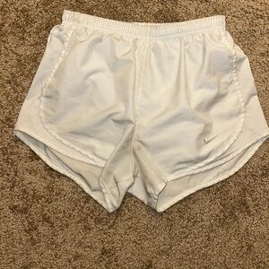 Nike White Athletic Shorts Lightweight Runner Style